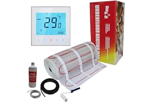 Nassboards Premium Pro - Kit de Calefacción Eléctrica Por Suelo Radiante de 200 W - 1.5m² - Termostato Blanco WiFi Inalámbrico