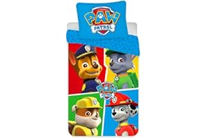 BRANDMAC Paw Patrol Children's Bed Linen 2-Piece Set Duvet Cover 100 x 135 cm + Pillowcase 40 x 60 cm 100% Cotton Oeko-Tex Cot/Toddler Size