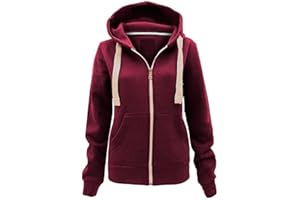 MALAIKA ® Ladies Plain Colour Hoodie Womens Fleece Hooded Top Zip Zipper Hoodie Sweatshirt Available in 22 COLOURS Plus Sizes Small-XXXXXL (UK 6-22)