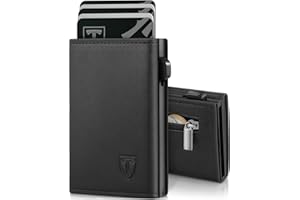Tomylv Portafoglio Uomo - Porta Carte di Credito Uomo Piccolo Slim Con Protezione RFID, Porta Tessere con Portamonete e Scomparti Banconote, Portacarte in Pelle - Confezione Regalo