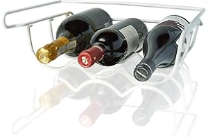 BEARTOP Nowoczesny biały metalowy stojak na butelki, do 3 butelek, uchwyt na blat