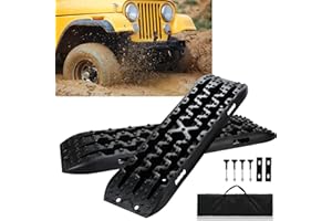 ‎ANSOBEA Ansobea Anfahrhilfe Traktionsmatte Offroad,2 Stück Recovery Board Tracks Mats,Traktionsplatten mit Aufbewahrungstasche, Gripmatte Sand Schnee,für Geländewagen PKW LKW
