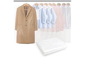 AERZOUSER 30 Housse Vetement, Transparentes Housses de Vêtements 60 x 90 cm, Étanche à la Poussière Housse Vetements à Suspendre, Housse pour Vetement, Dehousse de Vetement Penderie pour Rangement de Vêtements