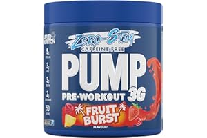 Applied Nutrition Pump Zero Pre Workout - Zero Stim, Caffeine Free, Energy & Performance (375g - 25 Servings) (Fruit Burst)