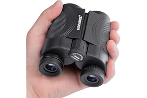USCAMEL 12x25 Puissantes Jumelles Compactes pour Adultes＆ Enfants avec Oculaires de 16.5 mm, Prisme BAK-4, Objectif FMC pour L'observation des Oiseaux, Concerts, Sport, Voyages en Plein Air