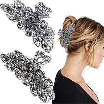 2 PCS Vintage Hair Claw Clips Flower Large Claw Hair Clips  display picture 1