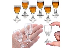 REATR 6PACK 12 ML / 0.5 onces Verres à Shot Liqueur Baijiu Verre a Shot Mini Taille Liqueur Verre à saké Tasse en Verre à vin Chinois avec Tige verrerie drôle Baijiu Glass Shot Glass