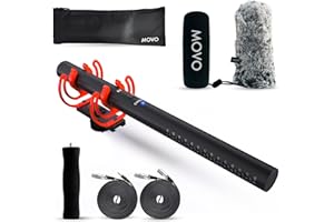 Movo X3-II Microfono Shotgun XLR 11'' per Fotocamera - Microfono Supercardioide a Condensatore per DSLR, Creazione di Contenuti, Video, Cinema - Boom Direzionale con Sospensione Rycote e Impugnatura