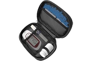 HFCOONY Diabetic Travel Case,Insulin Pen Case,Glucose Monitor Case,Portable Insulin Travel Bag Glucometer Storage Diabetic Bag for Insulin Pen, Test Strips, Blood Glucose Monitor Needles.Black