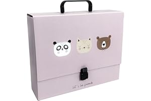 Interdruk - Valigetta A4 per documenti e disegni - con Maniglia - Organizzazione Pratica per Studenti - Cartella Rigida - Bebe Friends Girls