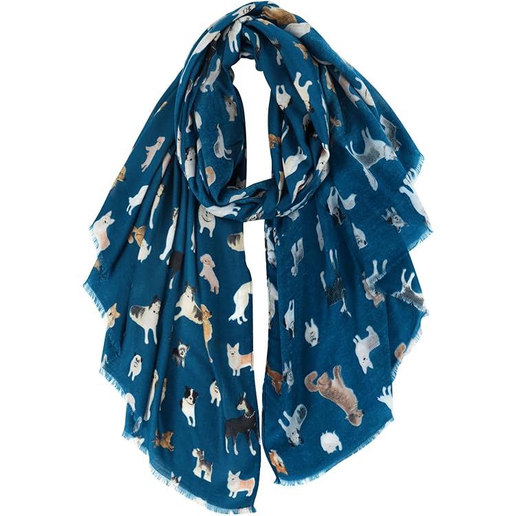 J26 Foulard D'été Léger En Soie Avec Motif De Chat Et Chien XL - Écharpe En Soie - Foulard De Qualité Supérieure - Paillettes, Chien Rose Pailleté, 180 X 75cm