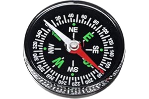TIXIPEM 40mm Mini Compass [1PCS] - Pocket Oil Filled Small Compass Bulk for Hiking & Camping - [Black] Outdoor Activities Accessory