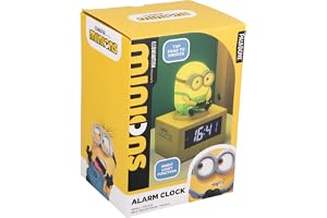 Paladone Minions Bob-ikon, väckarklocka – 14 cm digital klocka med nattlampa, batteridriven