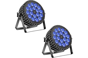 PROPULSION LIFE 2PCS 18 LED 200W 4 en 1 RGBW de Scène Lumière, DMX512 LED Par Lumière,Son/Maître Esclave DJ Disco Lumière pour Fête, Concert, Halloween, Noël, Mariage, Club