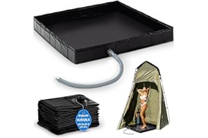 iPalamila Collapsible Shower Base, 104x104x13cm Large Portable Shower Basin with Drain, Portable Shower Camping, Indoor Camping Outdoor Tent Shower Basin Awning Base, Portable Dog Shower