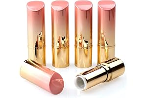 Fahibin 5 stycken läppstift, tomt, läppvårdspenna, tom, rosa läppbalsam, tub, påfyllningsbar för gör-det-själv hemmagjorda läppbalsam, påfyllningsbar med lock