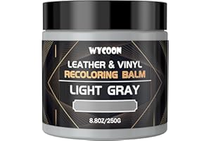 WYCOON 250g Leder Reparatur Set Hellgrau, Lederpflege & Lederfarbe für Ledersofas, Autositze, Möbel, Schuhe - Effektive Reparatur von Verblassten und Zerkratzten Ledern