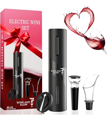 Tire-Bouchon Électrique 6 En 1 Rechargeable - Set Complet Avec Aérateur, Pompe à Vide Pour Amateurs De Vin