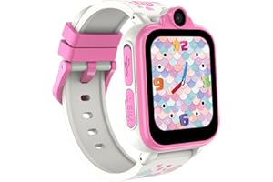 IOWODO Smart Watch for Kids with Call Audiobook, Insert 2G Nano SIM to 1.69" Kids Watch with SOS Camera Music Watch Built in SD Card, 18 Puzzle Games Alarms Kids Smart Watch for Girls Boys 3-12Y
