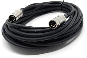 DRUT 10m MIDI Male to Male Lead 5 pin DIN Shielded Flexible for Computer Synth Keyboard Effects Music Instruments Audio Cable 33ft