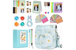 Cpano Mini 11 Kamerazubehör-Bundles für FujiFilm Instax Mini 11 mit Kameratasche/Buchalbum/Selfie Len/Wandbehangrahmen/Aufkleber/Stift ?13 in 1? (Chrysantheme)