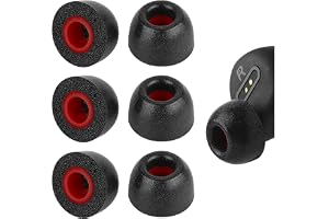 Geekria 3 par bekväma memory foam-in-ear tips för true wireless kompatibla med 4,5–6,3 mm, brusblockerande skumtips (L/kort)