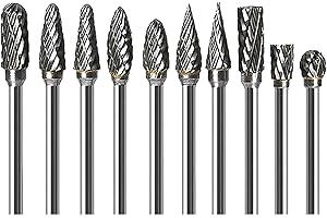 10 sztuk wkrętów z twardego metalu z podwójnym cięciem LAOYE 3 mm, frezy do metalu do wiertarki i tarcia drewna, kompatybilne z narzędziem tokarskim Dremel 1/8", frezy do szlifowania drewna,