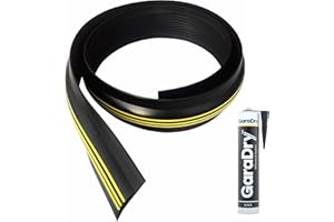 Kit de sellado de umbral de puerta de garaje de 25 mm de alto, 2,21 de longitud | PVC flexible | Kit Completo Incluye 1 Adhesivo | GaraDry
