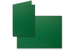 FARBENFROH BY GUSTAV NEUSER 50x Falt-Karten DIN A6 in Dunkel-Grün - Blanko - Doppel-Karten - 220 g/m²