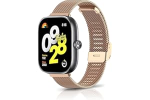 ToVioc Bransoletka kompatybilna z Xiaomi Smart Band 9 Pro, pleciona stal nierdzewna, metalowy pasek do zegarka, zapasowy pasek do Xiaomi Smart Band 8 Pro, różowe złoto, Xiaomi Smart Band 9 Pro /Xiaomi