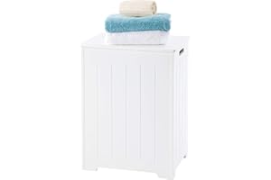 ELEGANT BRANDS (47069 Laundry) White wooden Laundry Bin - tongue and groove style