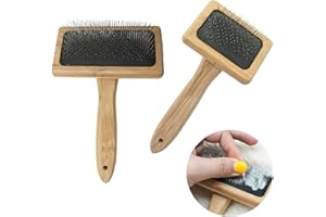 YWNYT 2pcs Cepillos de Madera para cardar, Cepillo para borlas de alfombras Peine para Tejer con Cuerda de algodón