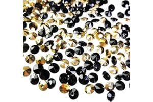 G&S homedeko 3000 Pcs Gold Black Tiny Acrylic Table Scatter Crystals Acrylic Diamonds Rhinestones for Vase Filler Table Decoration Wedding Decoration Bridal Shower Decoration Christmas (8mm)