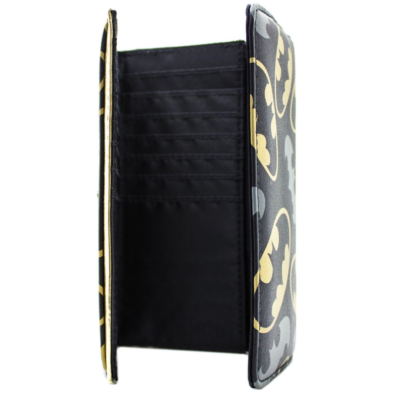 DC-Batman-Gold-und-Grau-Emblems-Schwarz-Portemonnaie-Geldbrse