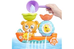 QXWUYAZBRYL Giocattoli da bagno, Giocattolo da Bagno per Bambini, giocattoli da bagno con ventosa, Orso e Ape Simpatici Animali Giochi per Bagnetto, per Bambini 1 2 3 4 Anni, per Ragazzi e Ragazze