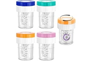 BANJIABB 4 Stück Manuelle Kontaktlinsenreiniger,Kontaktlinsen Aufbewahrung,Kontaktlinsenbehälter Waschanlage,Rotations-Kontaktlinsenreinigungsbehälter,Für Den Täglichen Gebrauch Zuhause Reisen