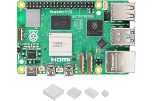 VEMICO Raspberry Pi 5 8Go avec 4 Dissipateurs Thermiques en Aluminium 64 Bits Arm Cortex A76 2,4 GHz Quad-Core