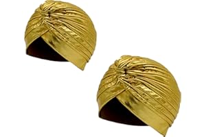 CARNAVALIFE Casquette Plissée Turban Tête Chapeau Indien Arabe Soleil Turban Capuche Festival Vintage Plaine Couleur Unisexe…