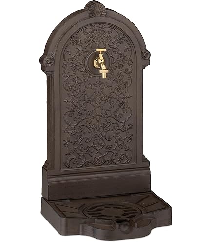 Fontaine colonne en metal de style antique avec robinet 93 cm