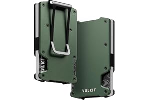 VULKIT Etui na karty kredytowe z klipsem na pieniądze Smukły minimalistyczny aluminiowy metalowy portfel z blokadą RFID Portfel dla mężczyzn