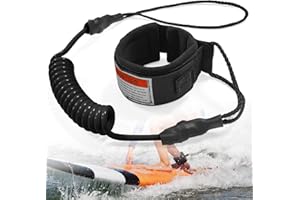 CAIXIANGYU Leash Surf, Surfant Leash TPU, 5 mm 5 Pieds d’épaisseur Enroulé Poignet Surf Body Board, pour Planche de Stand Up Paddle et Planche de Surf