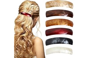 LANDSCAPE LIGHTS2K 6 pezzi Fermacapelli Francesi Rettangolari,Fermagli francesi acrilici Rettangolari, Fermacapelli Donna Retrò Acrilica per Donna Ragazze con Capelli Fini e Capelli Folti per Capelli Vintage Francesi
