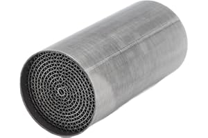 DAUZ Catalyseur de Tuyau d'échappement, Catalyseur de Silencieux d'échappement Universel Facile à Installer Antirouille pour Moto (48 * 100mm)