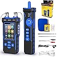 Network Cable Tester and Tracker, Fiber Tester, Network Cable Tester with Optical Power Meter VFL, RJ11 RJ45/PoE Tester/CAT5 CAT6/length Measurement, for Telephone, Ethernet, Video, PoE Tester
