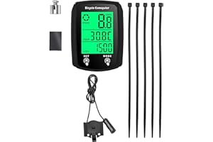 QKHCABLE Bike Computer, 19 Functions IP54 Waterproof GPS Speedometer Odometer, Wired Cycling Computer Touch Screen with Backlit Touch Screen, Universal Cycle Computer for Bikes Compatible with All Bike Models