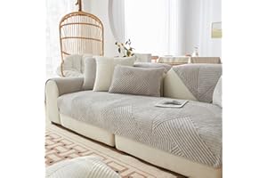 LINGKY Samt Sofabezug Ecksofa l Form Sofa Überzug Couchbezug Sofa/Couch Wurfdecke Eckcouch 3/2/1 Sitzer Sofaschutz Sofaüberwurfe Sofaschoner Sofabezüge rutschfest Hund Katze (Hellgrau,90x180cm/Rechteckig)