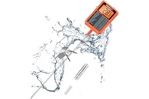 ThermoPro TP510 Waterproof Digital Candy Thermometer with Pot Clip, 20cm Long Probe Instant Read Food Cooking Meat Thermometer for Sugar Jam Grilling Smoker BBQ Deep Fry Oil