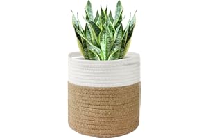Tenn Well 30 cm Blumentopf mit Einsatz, Baumwolle, Innen-Pflanzgefäß, gewebter Aufbewahrungskorb für Zimmerpflanzen, Blumentopf und Heimdekoration (30 cm x 30 cm)