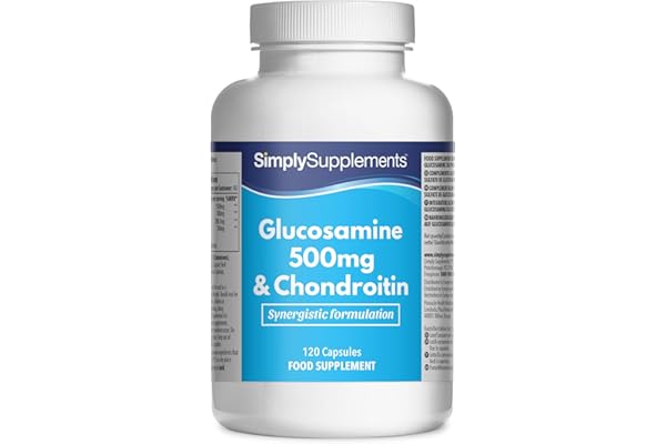 Glucosamine et Chondroïtine | 500mg de Glucosamine et 240mg de Chondroïtine par gélule | Testé par une tierce partie | Fabriqué au Royaume-Uni selon les BPF
