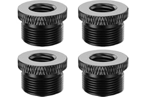 Rigych 3/8 auf 5/8 Mikrofon Gewindeadapter，Mikrofonständer SchraubenAdapter，für Micro Stative Adapter Blue Yeti X/Blue Yeti/Snowball/Mic Boom Arm Stand 4 Stück(Schwarz)